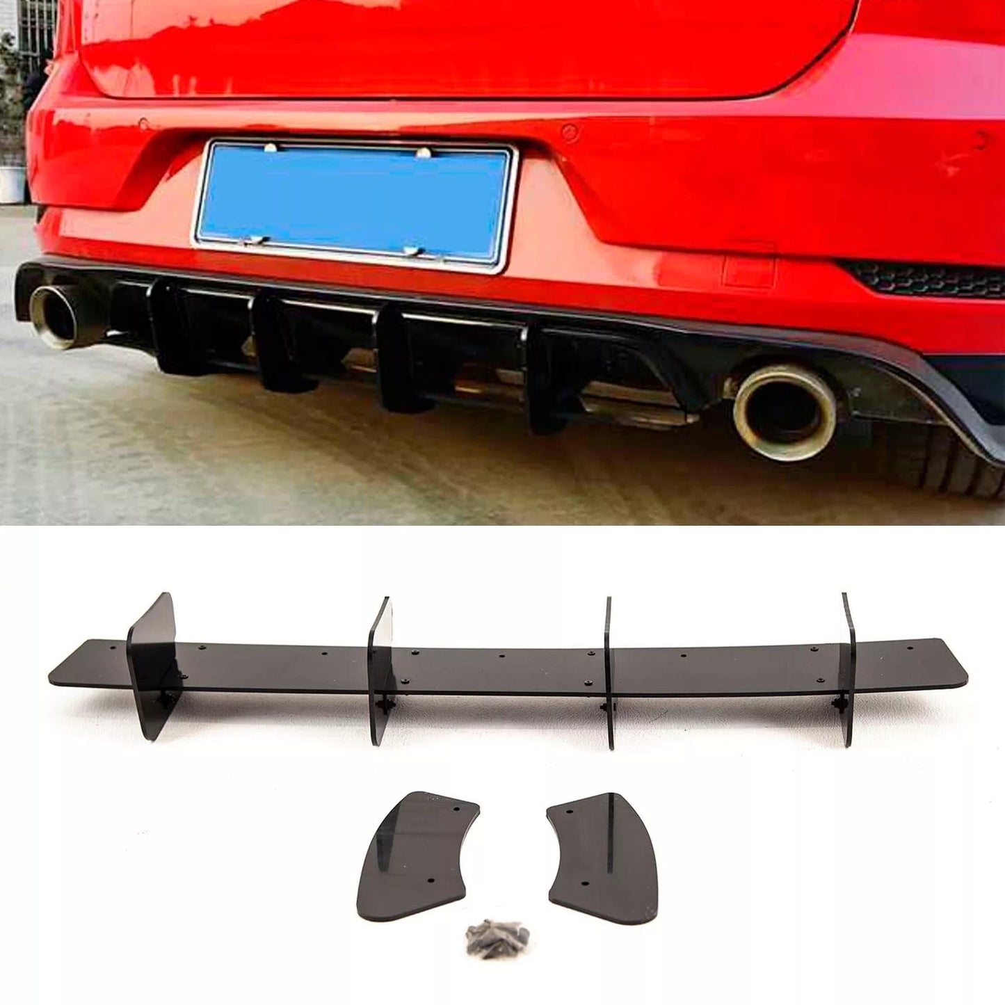 VW Golf GTI MK7.5 Rear Blade Style Diffuser 2016-2020 Spoiler Body Kit