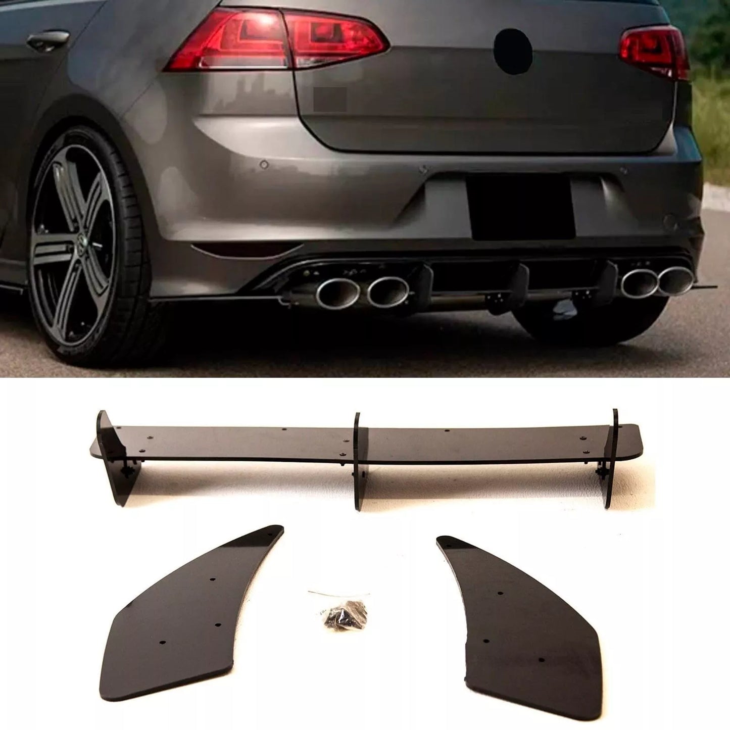 VW Golf R MK7 Rear Diffuser and Rear Side Splitters 2013-2016 Spoiler Body Kit
